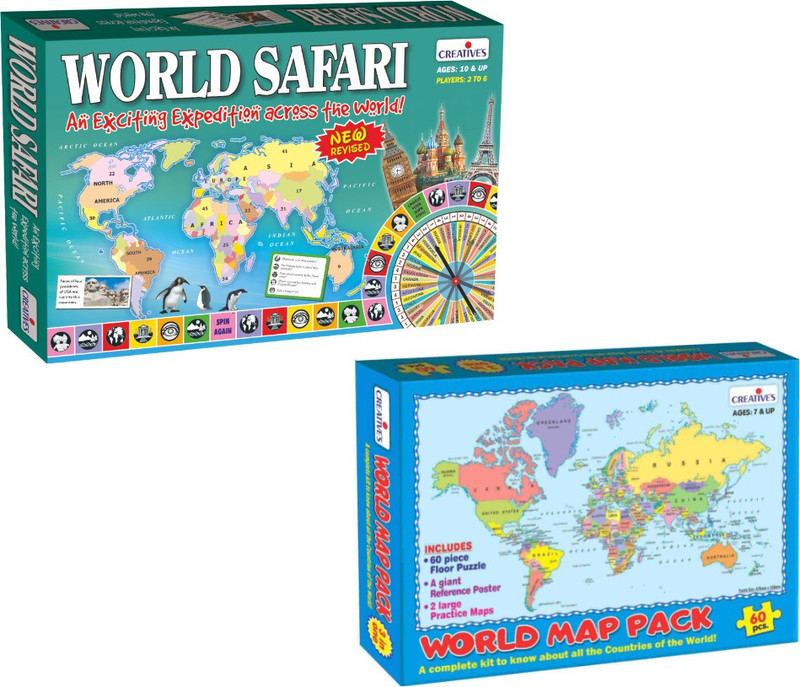 CREATIVE'S World Safari + World Map Pack - Discover the world with this exciting Pack(Multicolor)