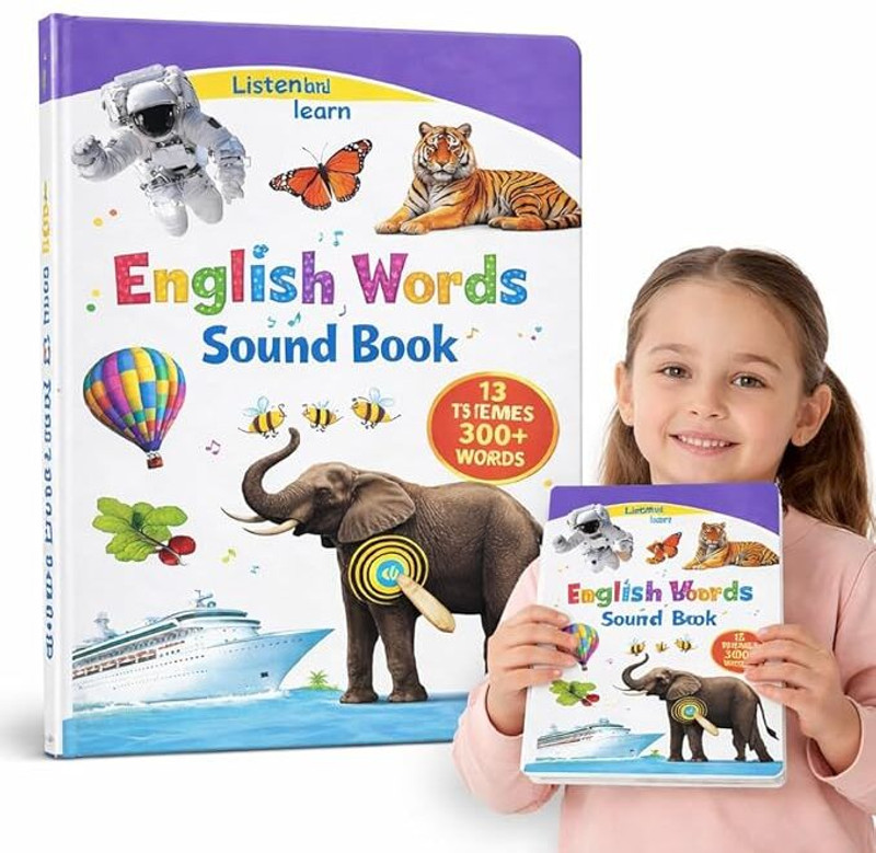 Braintastic English Words Sound Book for Kids | 13 Learning Themes, 300+ Words(Multicolor)