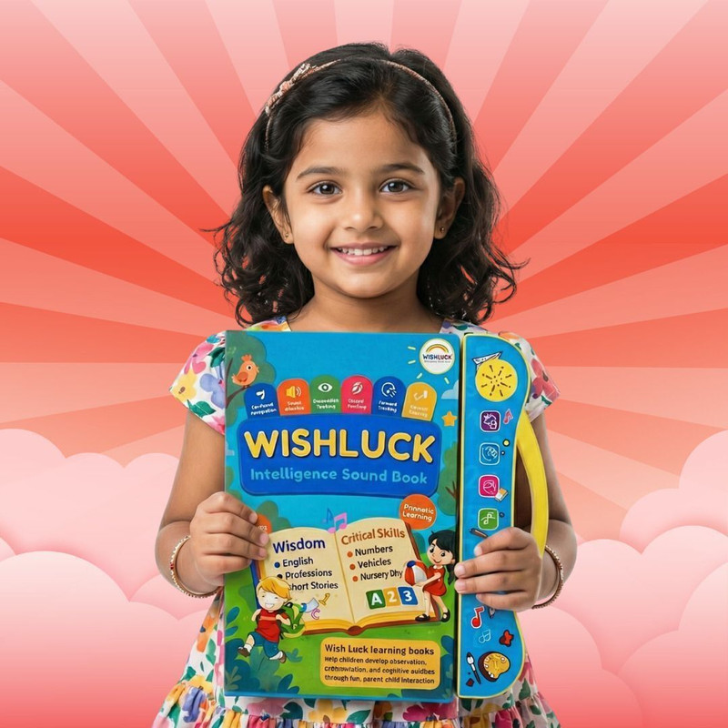 WISHLUCK Entertaining E-Book for Kids – Interactive Digital Musical Book with ABC, Rhymes(Multicolor)