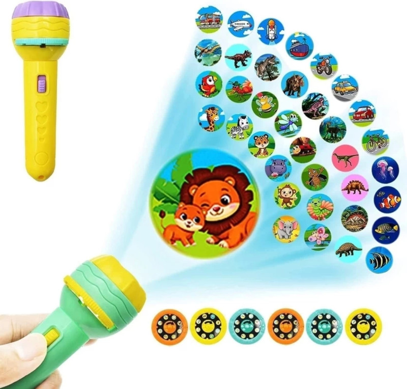 Bachpan Kids flashlight projector light with 3 slides 32 patterns(Multicolor)