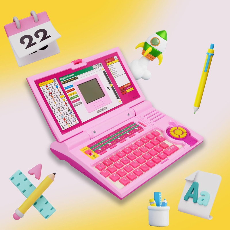 himanshu tex best Educational Laptop Toy with Mouse for Kids Above 3 Years(Pink)