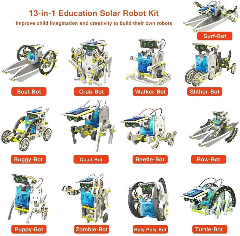 ANAYSHA IMPEX Education Robot Toys 13 in 1 Models Powered by Solar Energy Learning Kid Station(Multicolor)