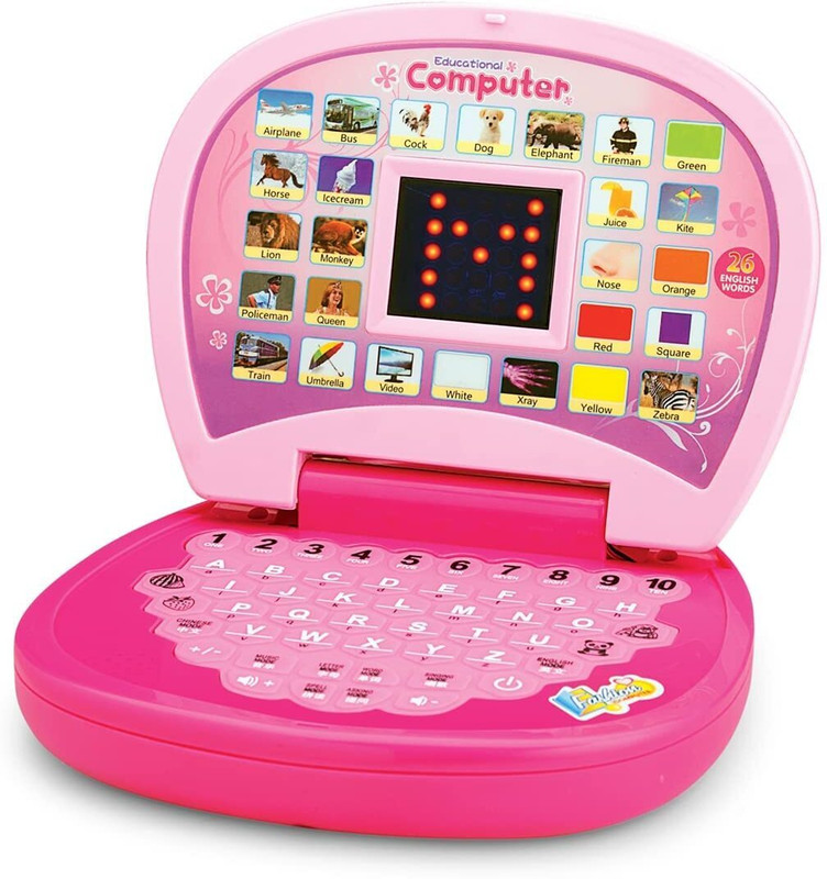 UB Toys Laptop Toy With Sound & Music for Kids Learning with LED Lights(Pink)