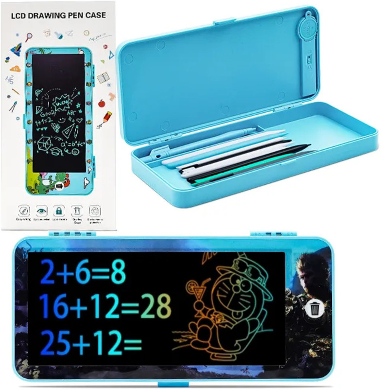 EARLYGENIUS 2-in-1 Pencil Box with LCD Writing Pad for Kids – Reusable| LCD Pencil Case(Multicolor)