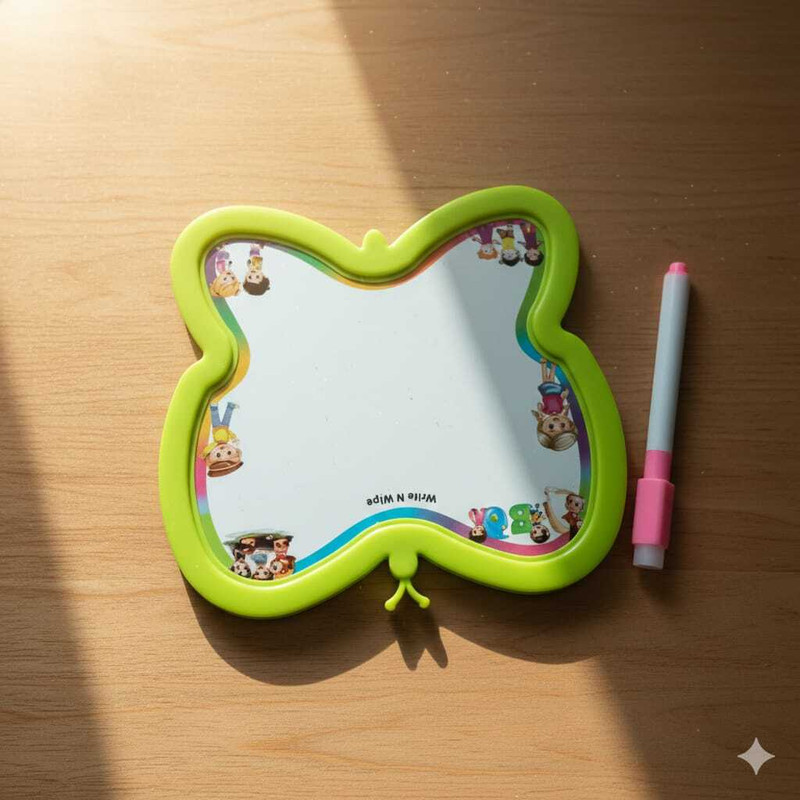 drawingboard Butterfly Shape Kids Write and Wipe Learning Board with Marker & Duster(Green)