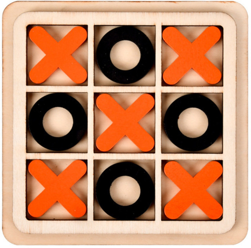 Upbeat Classic Wooden Tic Tac Toe Game (XO Game) (Pack of 1) (Assorted Color)(Multicolor)