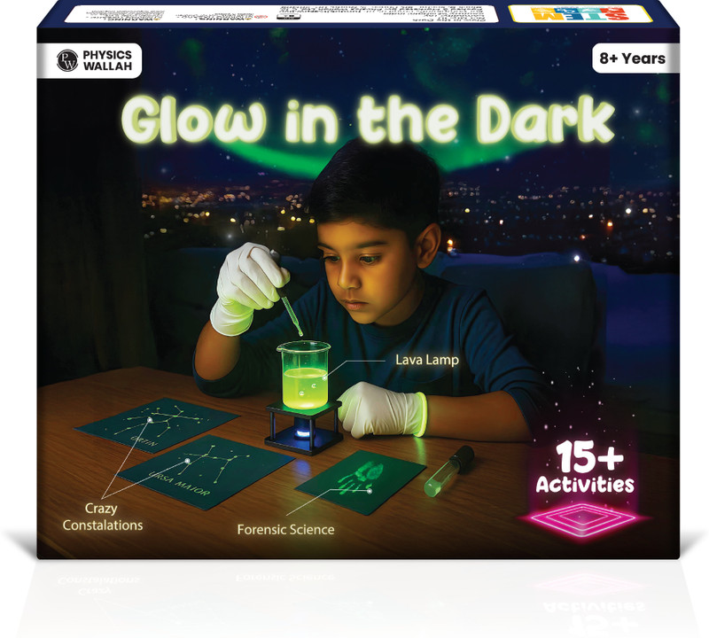 PW DIY Glow In the Dark Kit for Kids, 15+ STEM Learning Science Experiments(Multicolor)