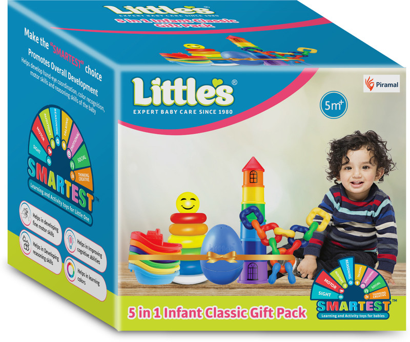 Little's 5 in 1 Infant Classic Gift Pack Activity & Learning Toys for Babies(Multicolor)