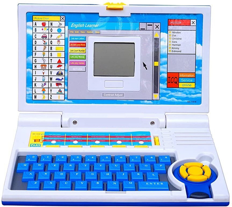 Hasper Tex 20 activities & games fun laptop notebook computer toy for kids-Blue(Blue)