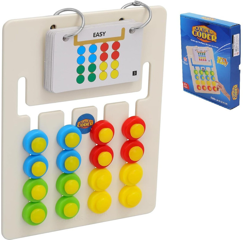 TOYRENTTO Colour Coder Brain Game for Kids Slide Match Puzzle Educational Toy Age 3+(Multicolor)