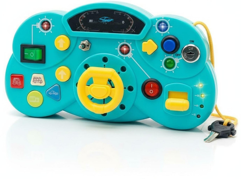 FunBlast Busy Board Game with LED Lights, Montessori Interactive Learning Toy for Toddler(Blue)