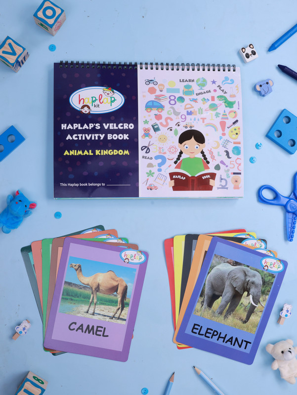 Haplapkit Animal Kingdom Velcro Reusable Book for Kid | Educational Kit for Toddlers |(Multicolor)