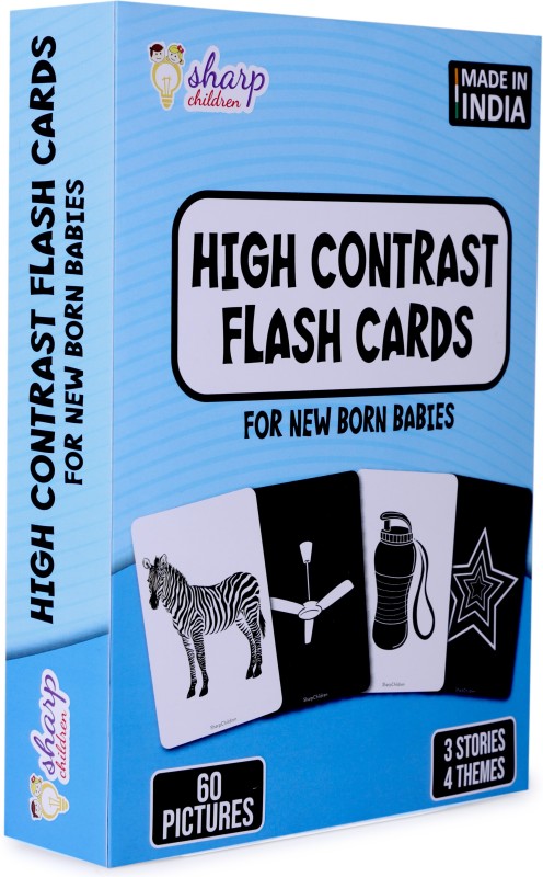 Sharp Children Black and white flash cards for baby known as high contrast flash cards(Multicolor)