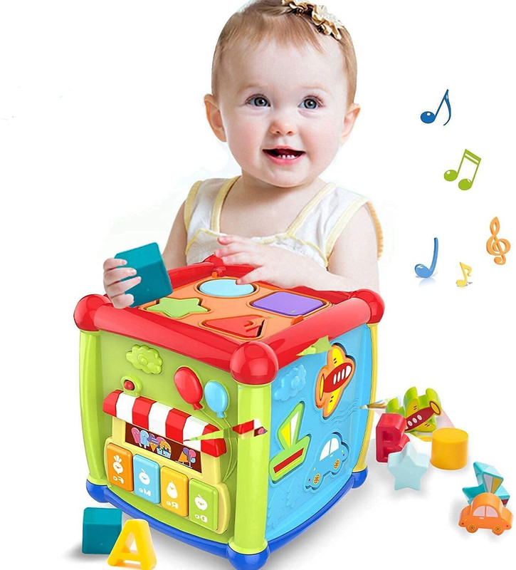 OPINA 6 in 1 Learning Activity Cube with Music & Lights Educational Toys(Multicolor)