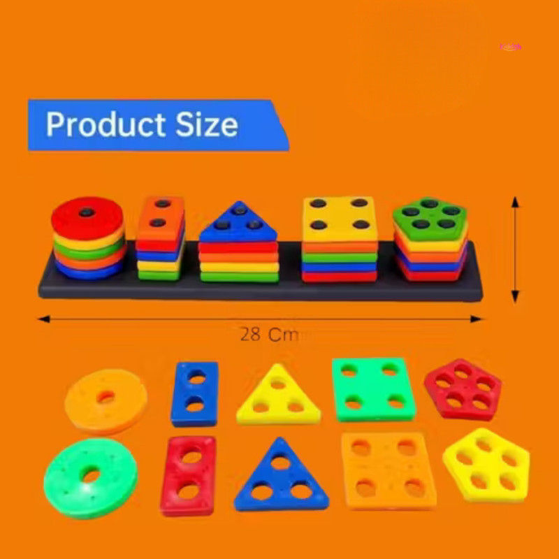 KIDDOH BrightBlocks Sorting Toy Set(Multicolor)