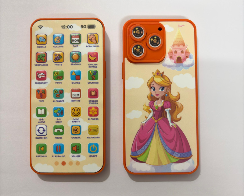 RvPro Smart Learning Phone with Rechargeable Battery PRINCESS CINDERELLA(Orange)