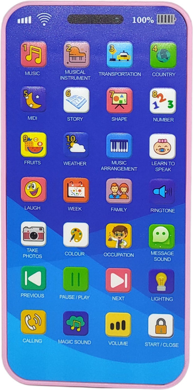 J K INTERNATIONAL Educational Phone Toy for 2-12 Years Kids Rechargeable(Pink)