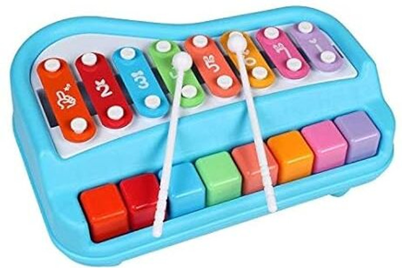Akshar Toyz 2 in 1 Baby Piano Xylophone Toy(Multicolor)
