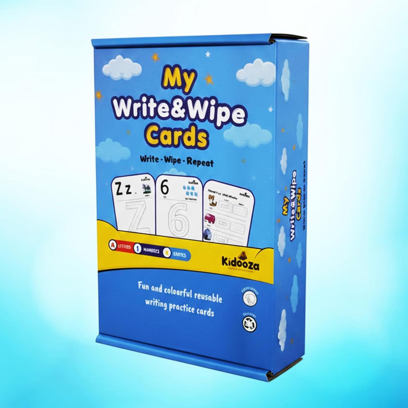 KIDOOZA Advanced Write and Wipe Practice Cards | Reusable Alphabet(Multicolor)