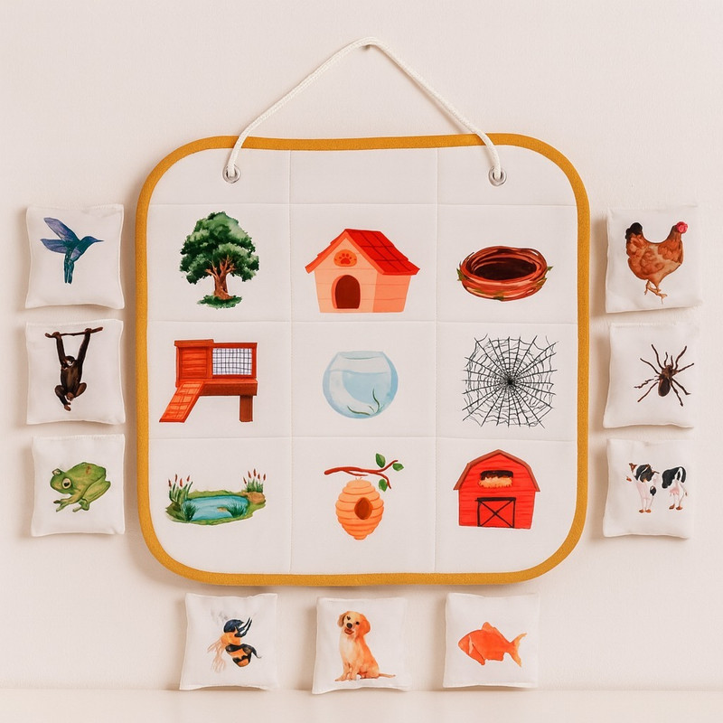 Aarnikawrap Animal Habitat Matching Chart Montessori Toy for Kids Early Learning & Education(Multicolor)