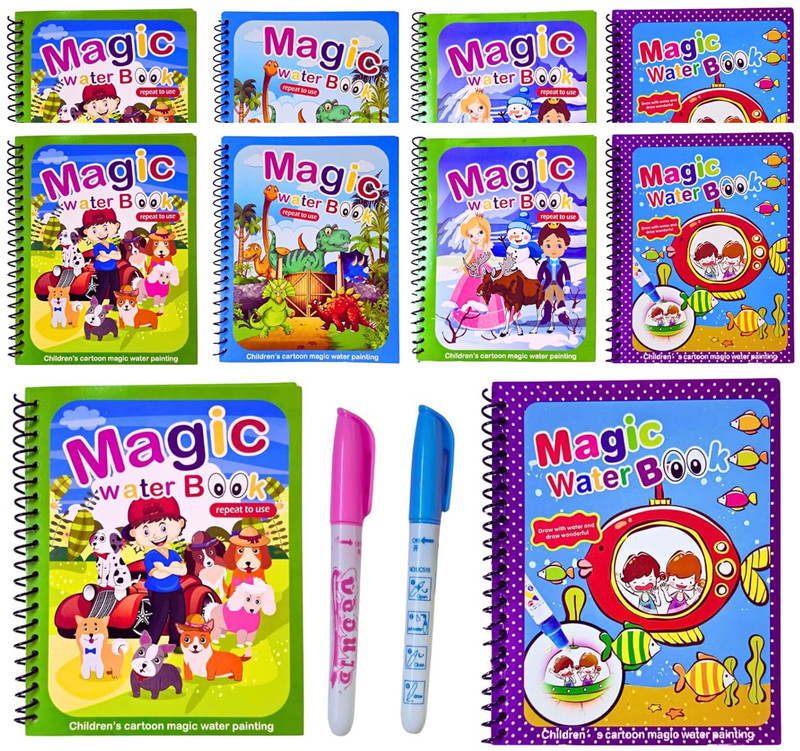 PRIMEFAIR 8 Pack Water Coloring Book for Toddlers - Books Party Favors for Kids Ages 2-5(Multicolor)