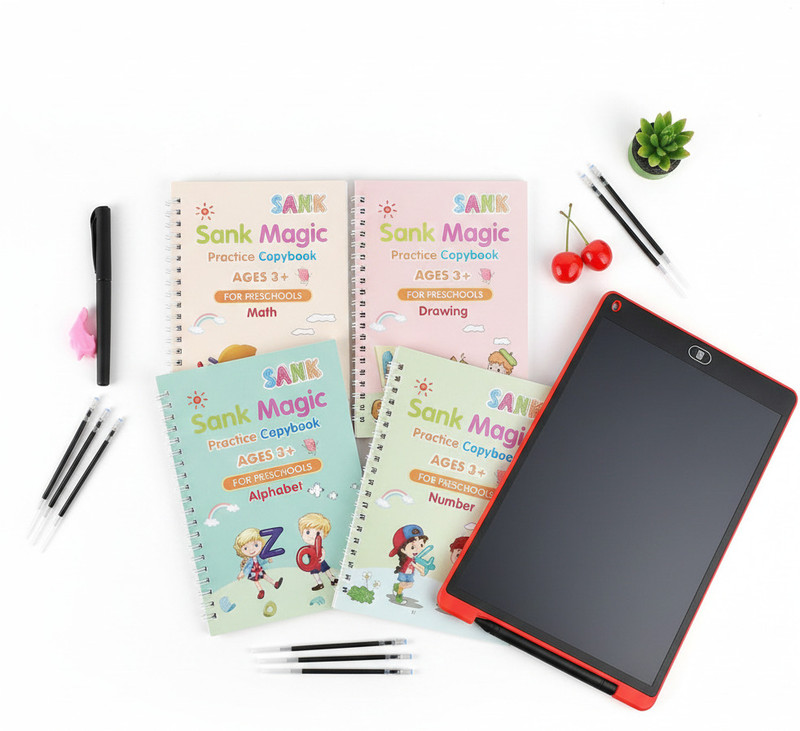 Offtrot Snake Magic Practice Copy Book with 12-Inch LCD Writing Tablet Combo(Multicolor)