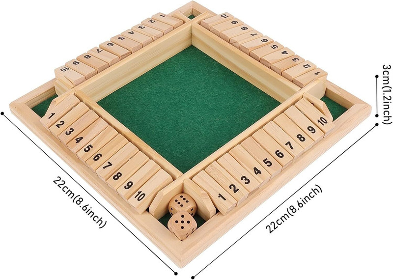 Revcoz memory chess for kids Strategy Wooden Shut The Box Game with Dice(Gold)