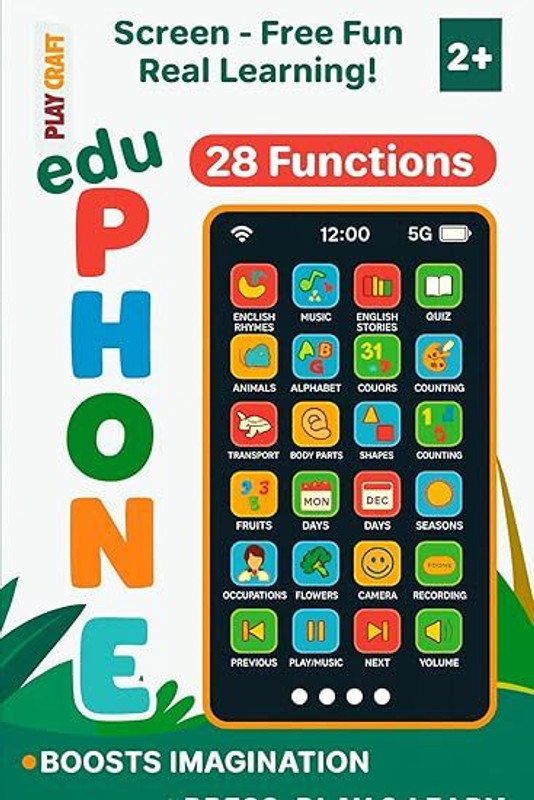 Sidera Creation Edu Phone Screen Free for Kids with 28 Functions (Themes as per availability)(Multicolor)