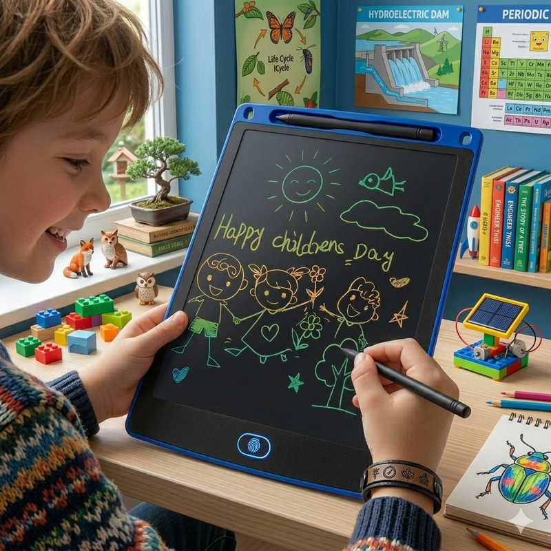 ashaworld 12 inch LCD Writing Pad For Kids Re-Writing Paperless Electronic Digital Slate(Green, Black)