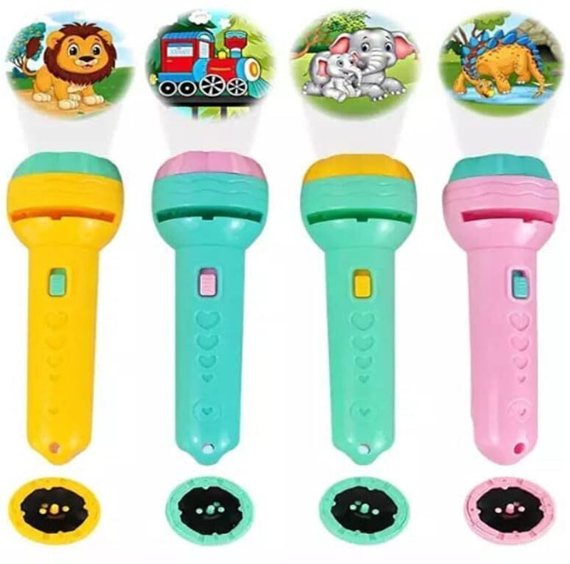 WORLD OF TINY Mini Projector Torch Toy Slide Flashlight Projector Torch for Kids(Multicolor)
