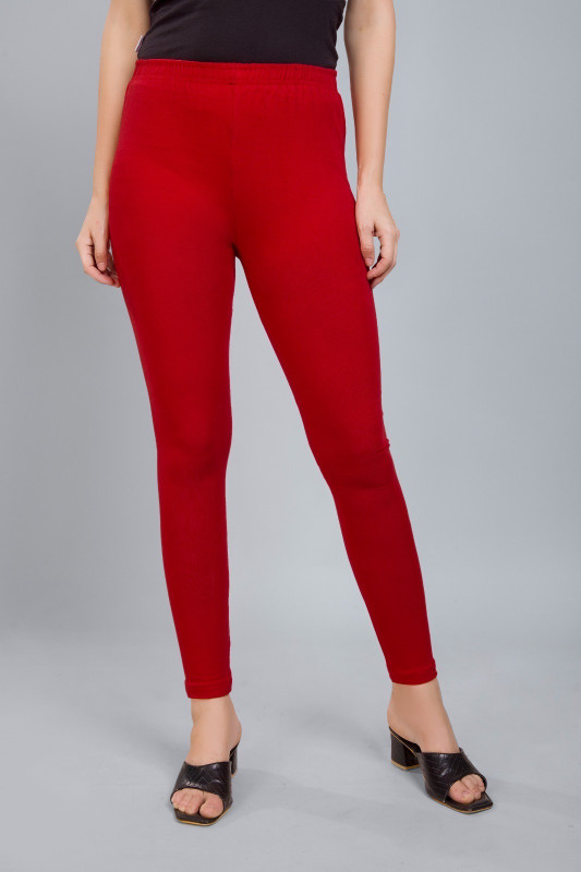 MAXINO Ankle Length  Ethnic Wear Legging(Red, Solid)
