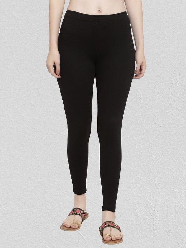 Trend Level Ankle Length  Western Wear Legging(Black, Solid)