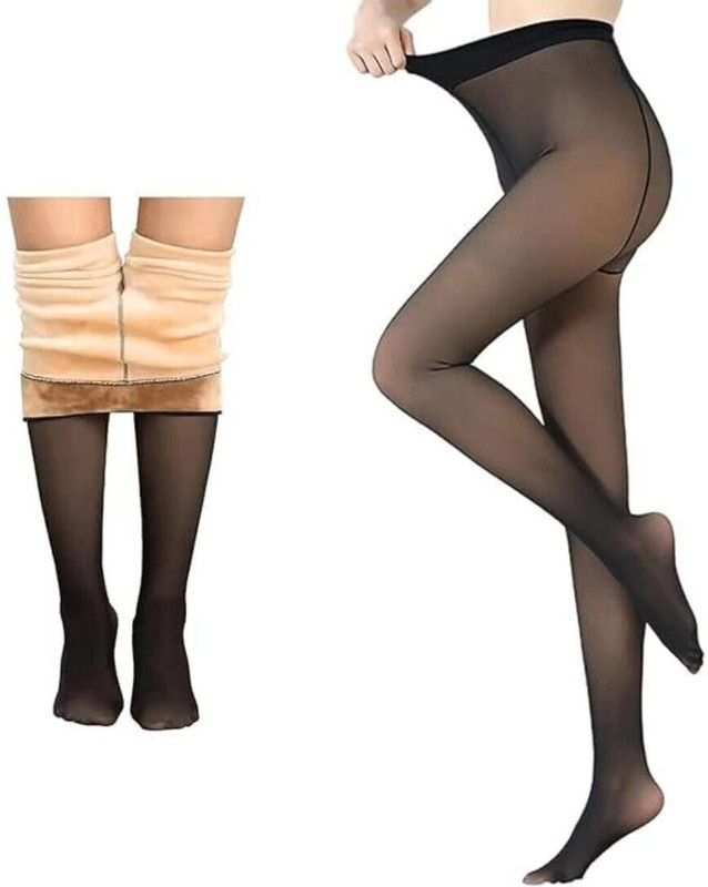 HOSVIN Footed  Winter Wear Legging(Black, Solid)