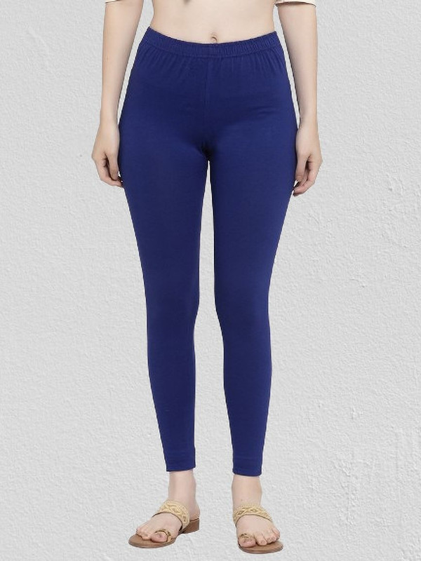 Trend Level Ankle Length Western Wear Legging(Dark Blue, Solid)