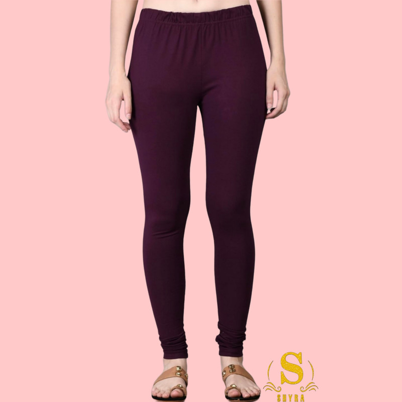 SHYRACLOTHING Churidar  Ethnic Wear Legging(Maroon, Solid)