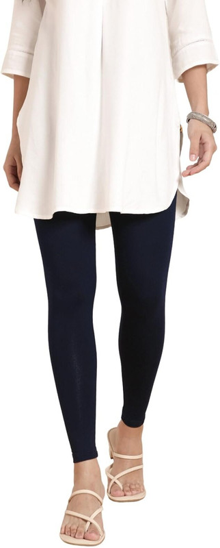 TWIN BIRDS Ankle Length Western Wear Legging(Dark Blue, Solid)