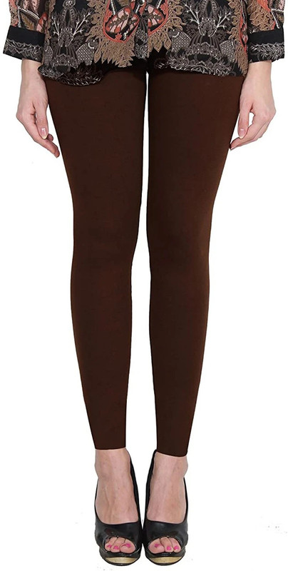 Harshna Trends Ankle Length Western Wear Legging(Brown, Solid)