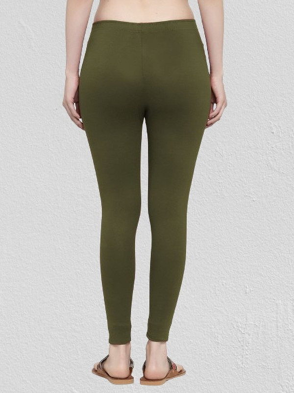 Style Access Ankle Length Western Wear Legging(Green, Solid)