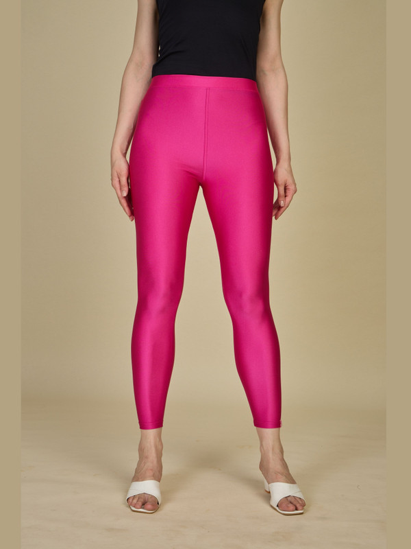 URBAN TRENDING Ankle Length Western Wear Legging(Pink, Solid)