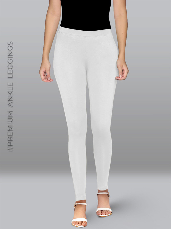 Lyra Ankle Length  Ethnic Wear Legging(White, Solid)