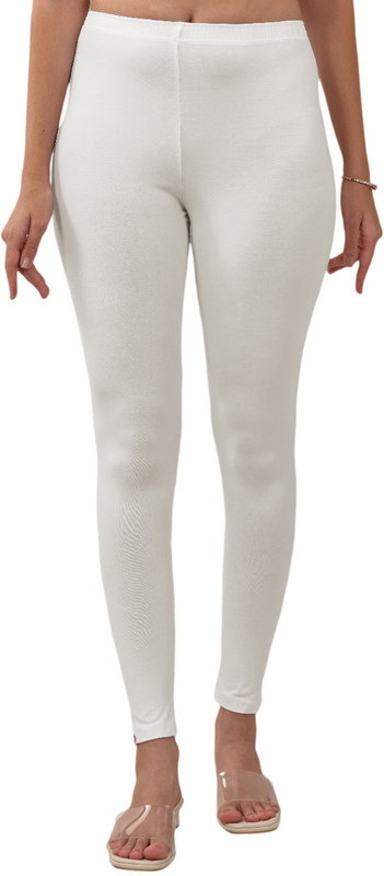 Lyra Ankle Length  Ethnic Wear Legging(White, Solid)
