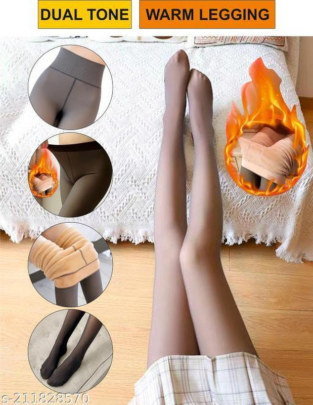 qwee Ankle Length  Winter Wear Legging(Black, Solid)