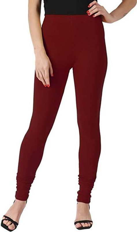 TWIN Churidar Length Western Wear Legging(Maroon, Solid)