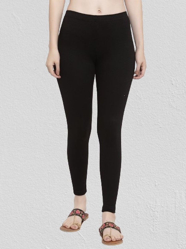 Trend Level Ankle Length  Western Wear Legging(Black, Solid)