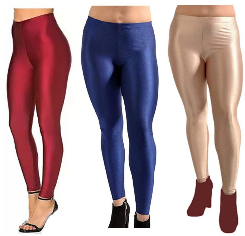 N S TREND Churidar Length Western Wear Legging(Maroon, Blue, Beige, Solid)