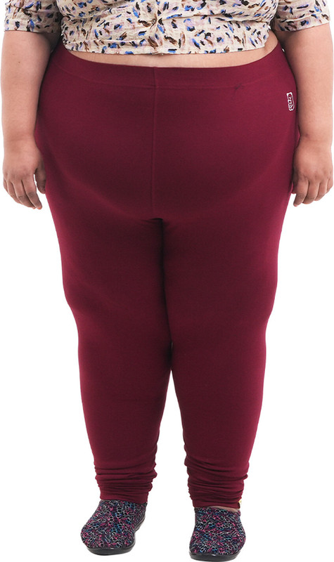 Bigtees Churidar Length Western Wear Legging(Maroon, Solid)