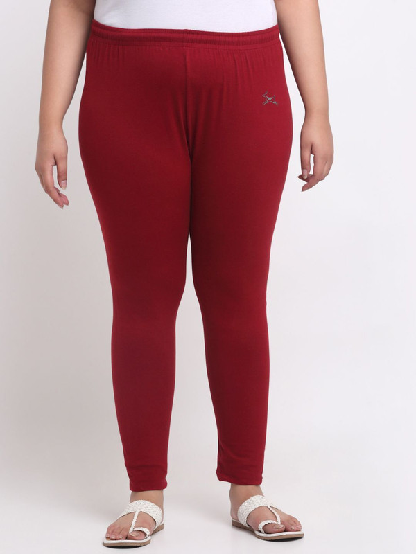 Trend Level Ankle Length  Western Wear Legging(Maroon, Solid)