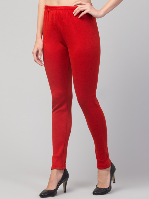 STYLE PREZONE Ankle Length Ethnic Wear Legging(Red, Solid)