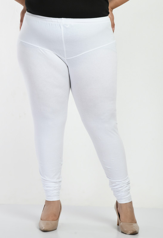 HypeLook Churidar Length Ethnic Wear Legging(White, Solid)
