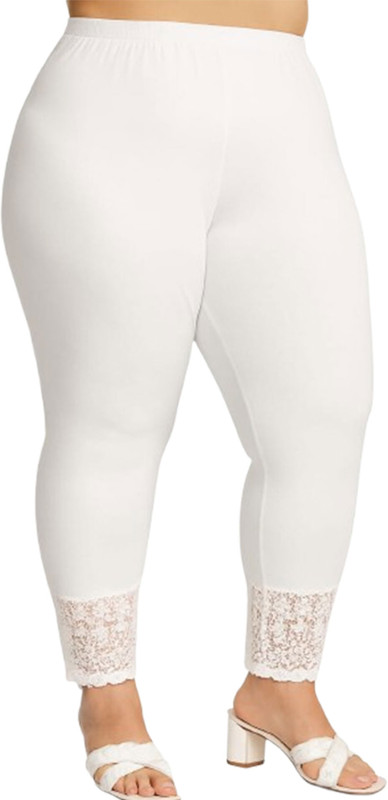 pinkshell Ankle Length Western Wear Legging(White, Solid)